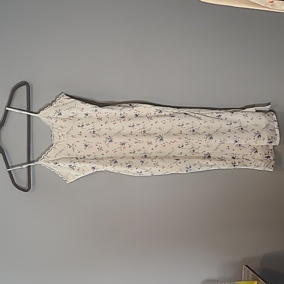 No Boundaries Dresses & Skirts - No Boundaries Floral Maxi Dress - Cream with Blue and Pink